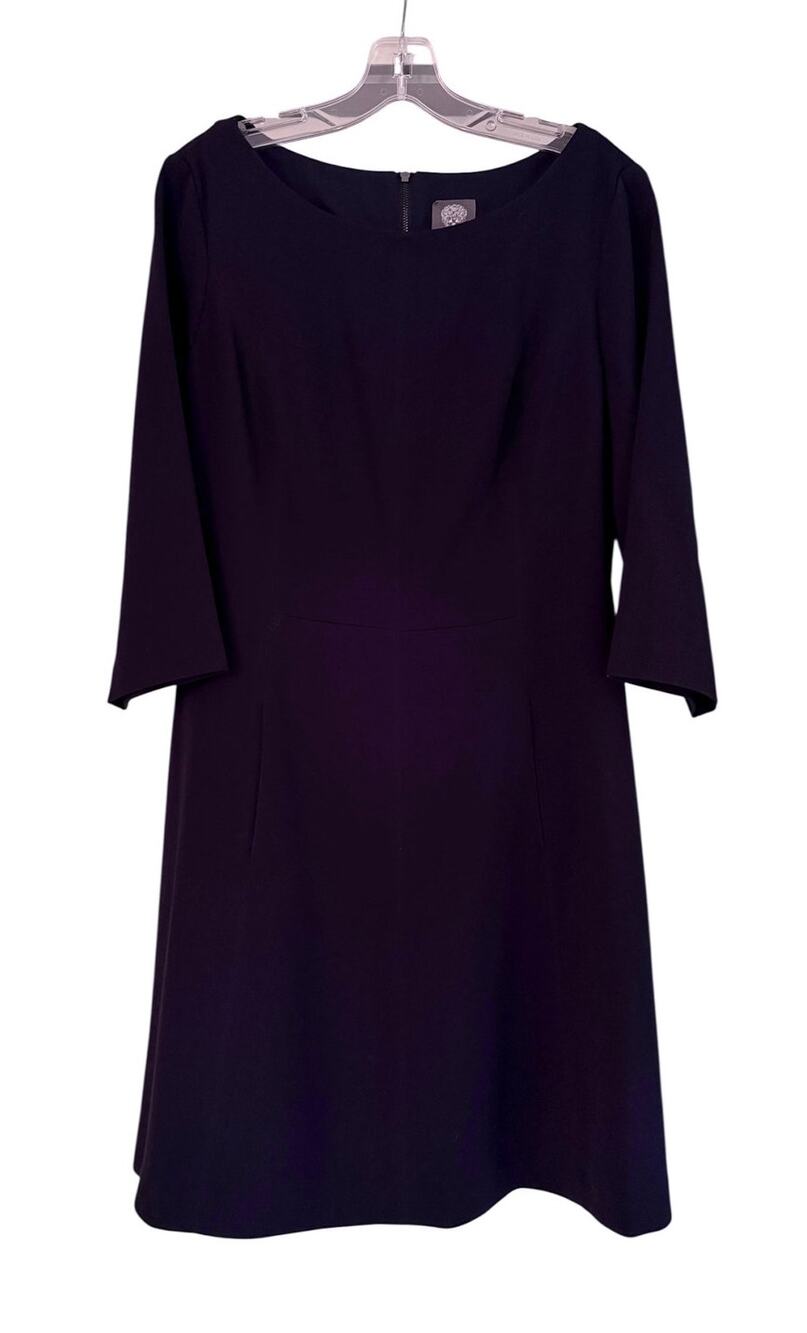 Vince Camuto Size 16 Navy A-Line Dress 3/4 Sleeve Stretch Career Cocktail NWT